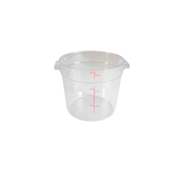 Thunder Group PLRFT306PC, 6-Quart Polycarbonate Round Food Storage Container, Clear