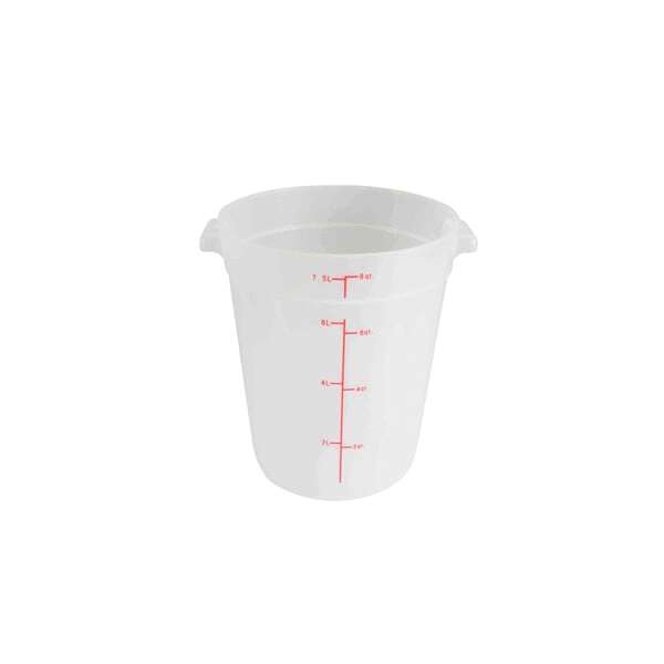 Thunder Group PLRFT308TL, 8-Quart Polyethylene Round Food Storage Container, Translucent