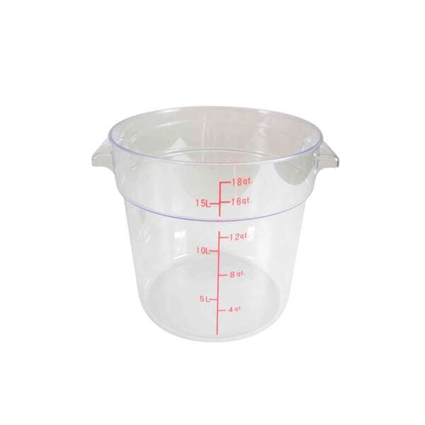 Thunder Group PLRFT318PC, 18-Quart Polycarbonate Round Food Storage Container, Clear