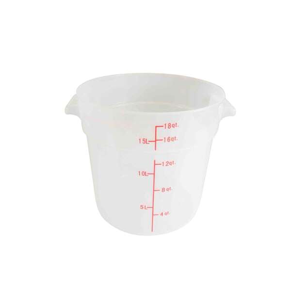 Thunder Group PLRFT318TL, 18-Quart Polyethylene Round Food Storage Container, Translucent