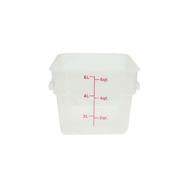 Thunder Group PLSFT006TL, 6-Quart Plastic Square Food Storage Containers, Translucent