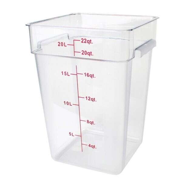 Thunder Group PLSFT022PC, 22-Quart Polycarbonate Clear Square Food Storage Containers (Lids sold separately)