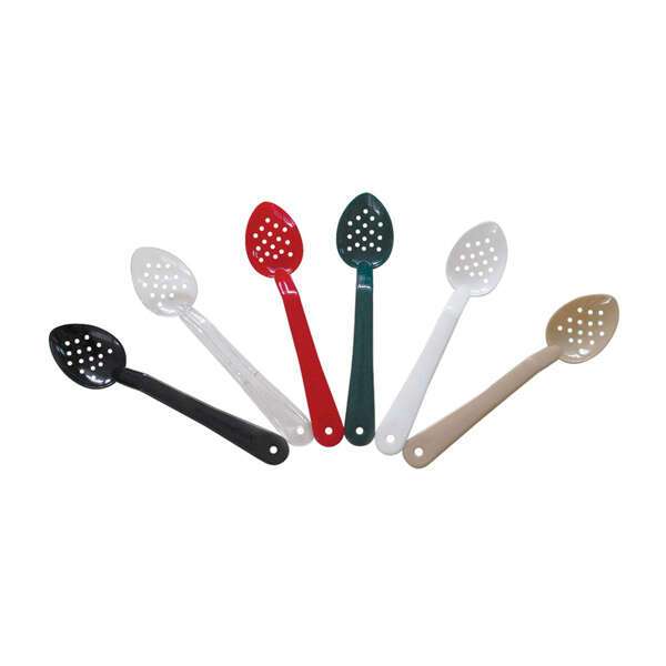 - PLSS213WH, 13-Inch Polycarbonate Perforated Serving Spoon, White, 12/CS