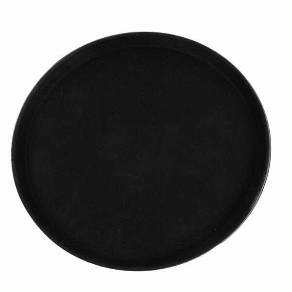 Thunder Group PLST1400BL, 14-Inch Polypropylene Rubber Lined Round Serving Tray, Black