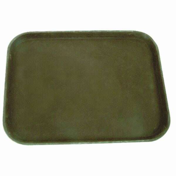 Thunder Group PLST1418BR, 14x18-Inch Polypropylene Rubber Lined Rectangular Serving Tray, Brown
