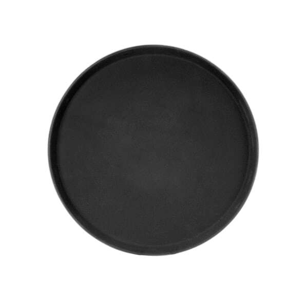 Thunder Group PLST1600BL, 16-Inch Polypropylene Rubber Lined Round Serving Tray, Black