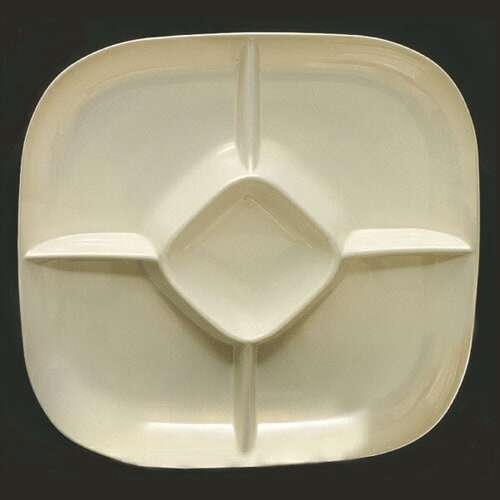 Thunder Group PS1515V 15 x 1 3/4 Inch Deep Western Passion Pearl Melamine Square Chip and Dip Platter, EA