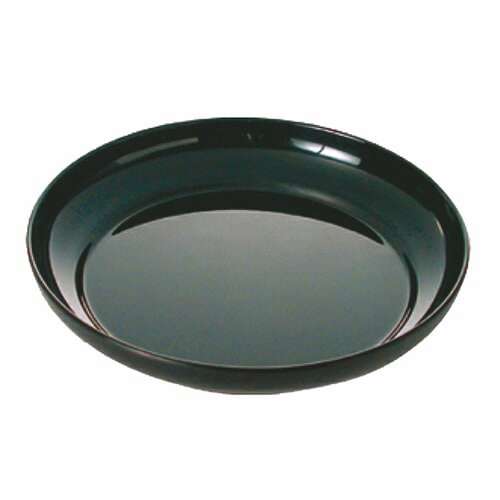 Thunder Group RF1112B 73 Oz 12 Inch Western Black Pearl Round Melamine Black Salad Platter, EA