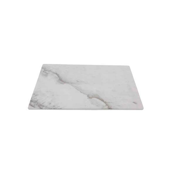 Thunder Group SB514W 14 3/4 x 8 1/4 Inch Western White Shadow Melamine Faux Marble Serving Board, EA