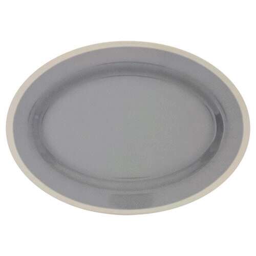 Thunder Group SD2121H 21 x 15 Inch Western Graham Gray Melamine Oval Platter, EA