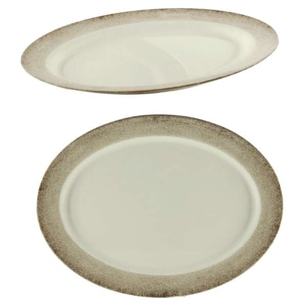 Thunder Group SD2121J 21 x 15 Inch Western Jazz Melamine Oval Platter, EA