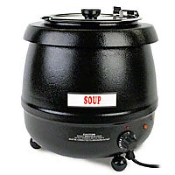 Thunder Group SEJ30000TW, 10 Qt, 13x14.5-inch Black Electric Soup Warmer, 110V-120V/60Hz, NSF, EA