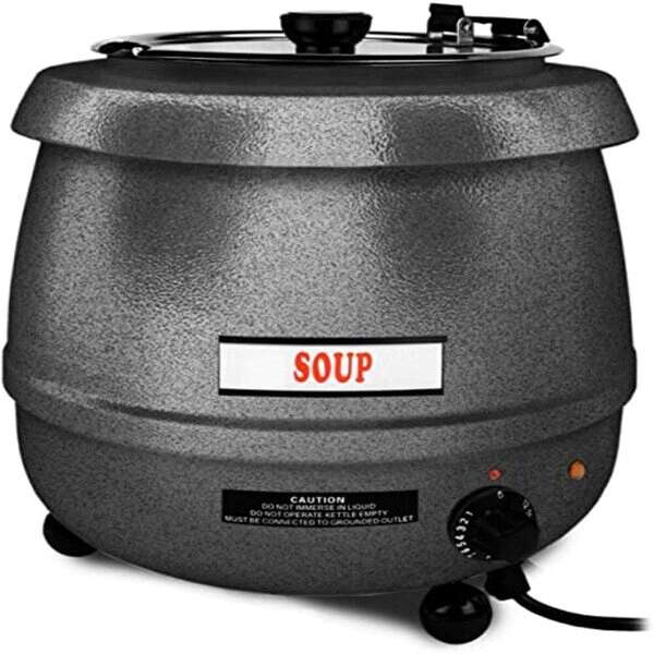 Thunder Group SEJ32000TW, 10 Qt, 13x14.5-inch Brown Electric Soup Warmer, 110V-120V/60Hz, NSF, EA