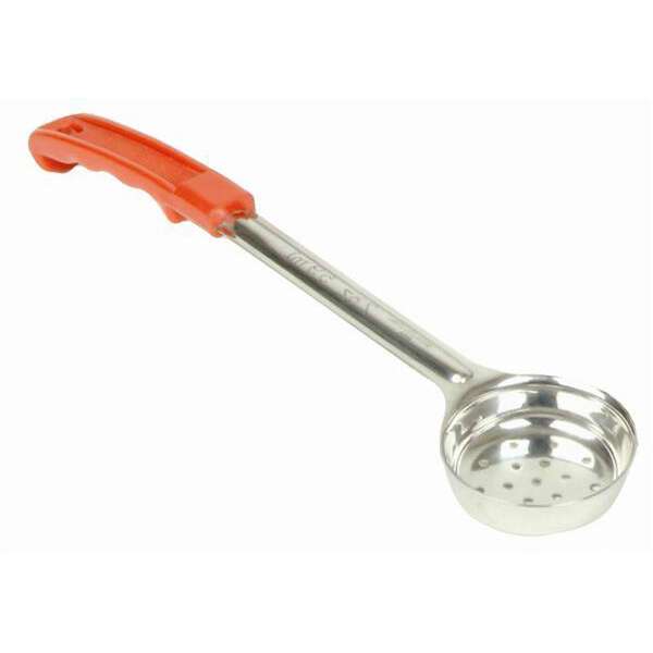 Thunder Group SLLD102PA, 2-Ounce Stainless Steel Perforated Portioner with Plastic Handle, Red