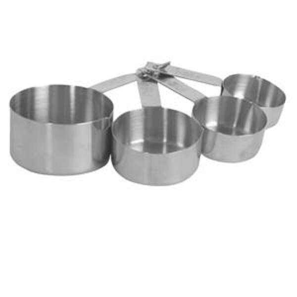 - SLMC2414, Stainless Steel Measuring Cup with Handle, Capacity Marking Cups-Ounces, Clear, 4-Piece Set