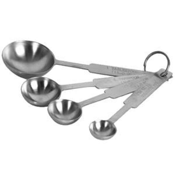 Thunder Group SLMC2416, Stainless Steel Heavy Measuring Spoon Set (1/4, 1/2, 1 TSP, 1 TВЅP)