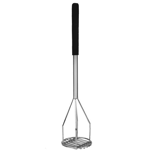 Thunder Group SLPMR018C, 18-Inch Stainless Steel Round Chrome Plated Potato Masher with Soft Grip