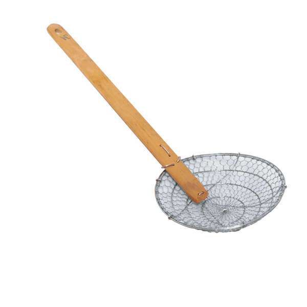 - SLSKR012, 12-Inch Stainless Steel Skimmer with Bamboo Handle