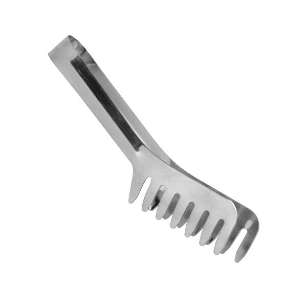 Thunder Group SLTG208, 8-Inch 1-Piece Stainless Steel Serrated Grip Spaghetti Tong