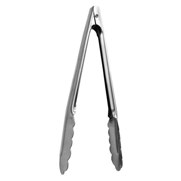 Thunder Group SLTHUT212, 12-Inch 1-Piece Stainless Steel Scalloped Extra Heavy Duty Utility Tong