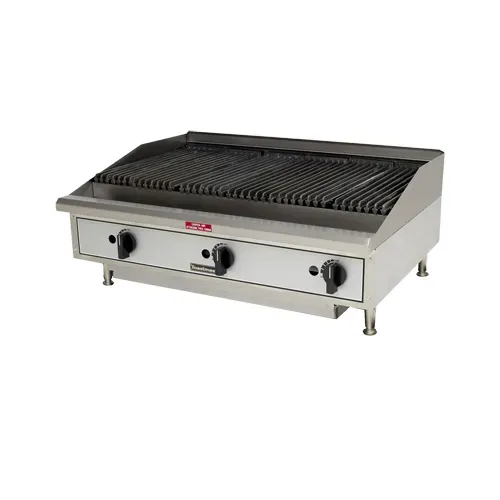 Toastmaster TMLC48, 48-Inch Countertop Lava Rock Gas Charbroiler, UL