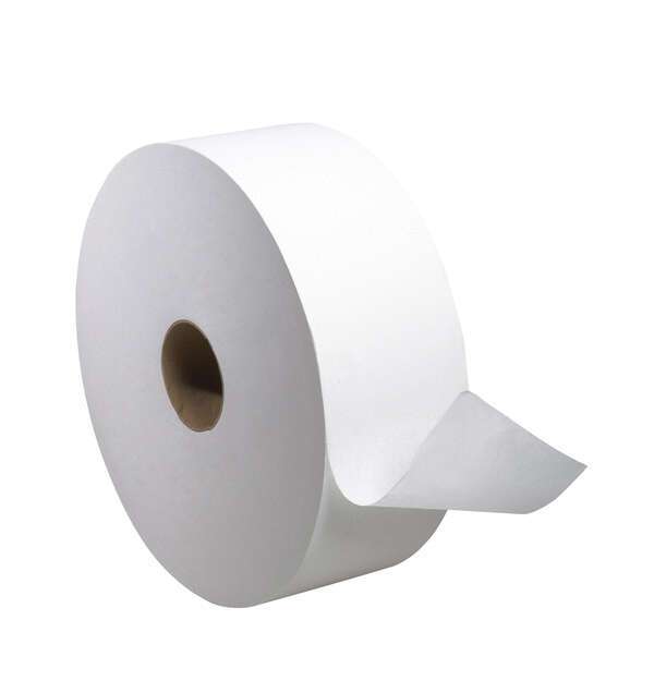 Tork 11010402, 1-Ply 3.6" x 2247 Ft Jumbo Toilet Paper (Tissue) Roll, White, 6/Cs