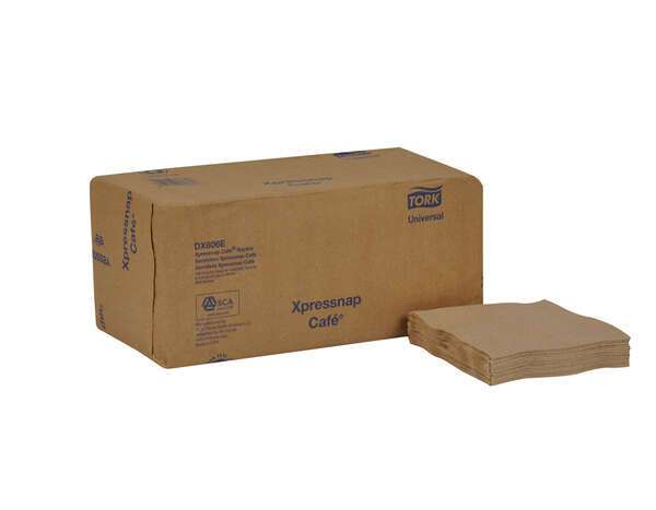 Tork DX606E, 1-Ply Universal Interfold Xpressnap Cafe Dispenser Napkin, Natural, 6000/Cs, EPA, ECOLOGO, Green Seal, BPI (Discontinued)