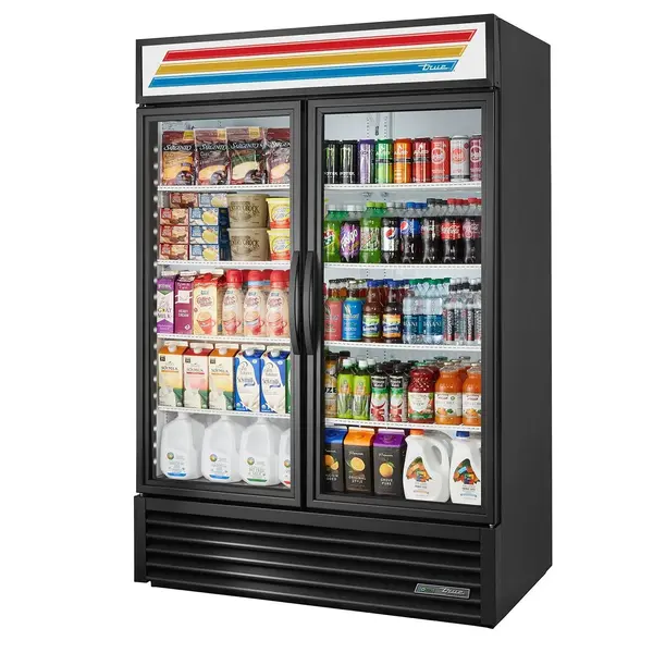 True Refrigeration True GDM-49-HC~TSL01, 54-Inch Black Swing Glass Door Refrigerated Merchandiser
