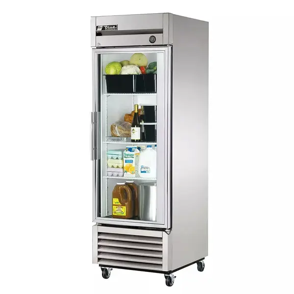 True Refrigeration True T-23G-HC~FGD01, 27-Inch 23 cu. ft. Top Mounted 1 Section Glass Door Reach-In Refrigerator