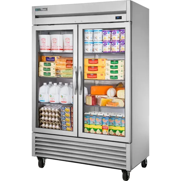 True Refrigeration True T-49G-HC~FGD01, 54.13-Inch 49 cu. ft. Bottom Mounted 2 Section Glass Door Reach-In Refrigerator
