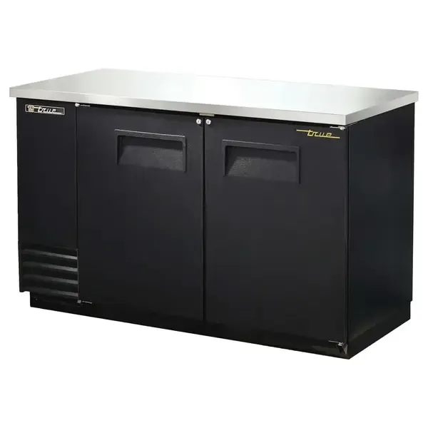 True Refrigeration True TBB-2-HC, Black 2 Solid Door Refrigerated Back Bar Storage Cabinet, 115 Volts