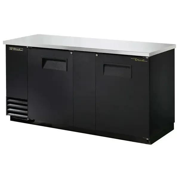 True Refrigeration True TBB-3-HC, Black 2 Solid Door Refrigerated Back Bar Storage Cabinet, 115 Volts