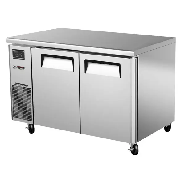 Turbo Air JUF-48S-N 2 Solid Doors Undercounter Freezer, Side Mount - Narrow