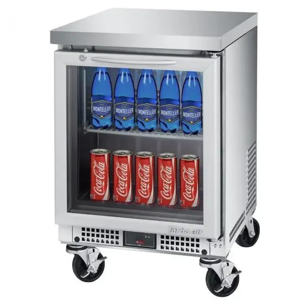 Turbo Air MUR-20SG-N6, 1 Glass Door Undercounter Refrigerator, Shallow Depth