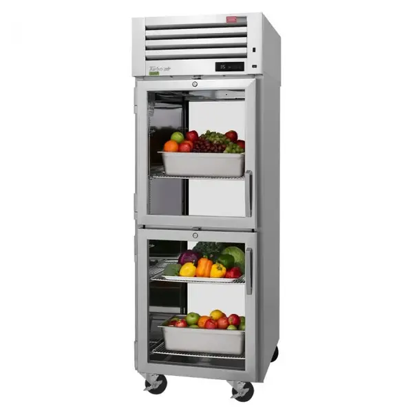 Turbo Air PRO-26-2R-G-PT-N 4 Glass Half Doors, Pass-Thru Top Mount Refrigerator