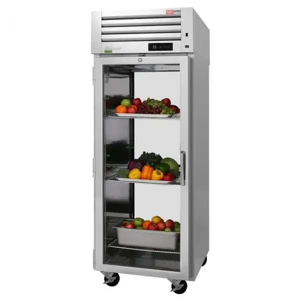 Turbo Air PRO-26R-G-PT-N-L 2 Glass Doors Pass-Thru, Top Mount Refrigerator, Left Hinged