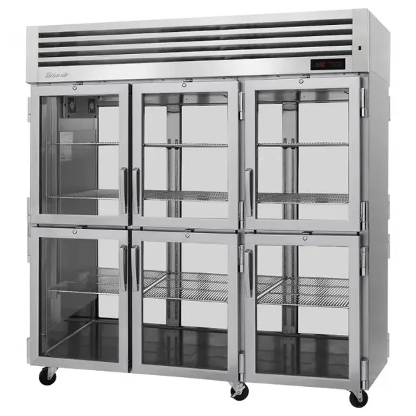 Turbo Air PRO-77-6H-G-PT 12 Glass Half Doors Pass-Thru, Heated Cabinet