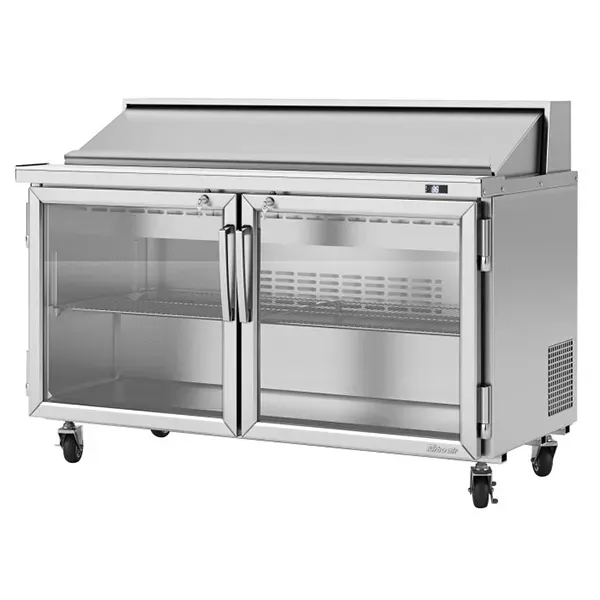 Turbo Air PST-60-G-N 2 Glass Doors Sandwich/Salad Prep Table