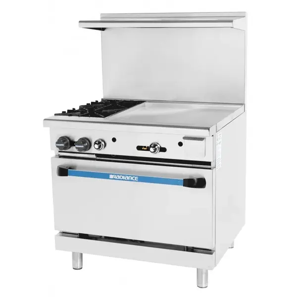 Turbo Air TARG-2B24G, 36-Inch 2-Burner Gas Range with 24-Inch Griddle, CSA