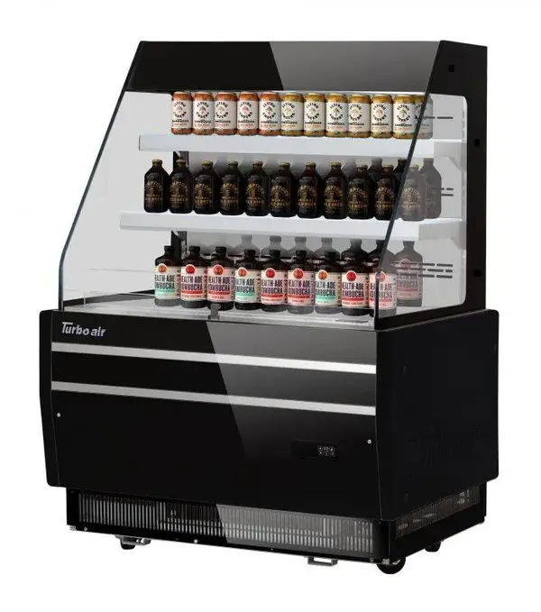 Turbo Air TBA37-50N-B, 37-inch Low Horizontal Open Display Merchandiser, Black