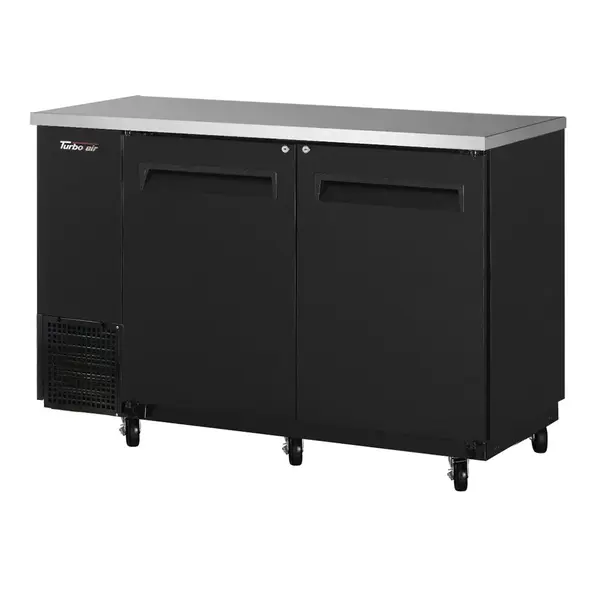 Turbo Air TBB-24-48SB-N6 Underbar 24.5-Inch D Narrow, 2 Solid Door (49-Inch L), Black Vinyl Ext. Back Bar, R-600a