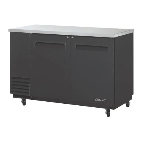 Turbo Air TBB-2SB-N6, 59-Inch 2 Solid Doors Underbar Back Bar, Black Vinyl Ext.