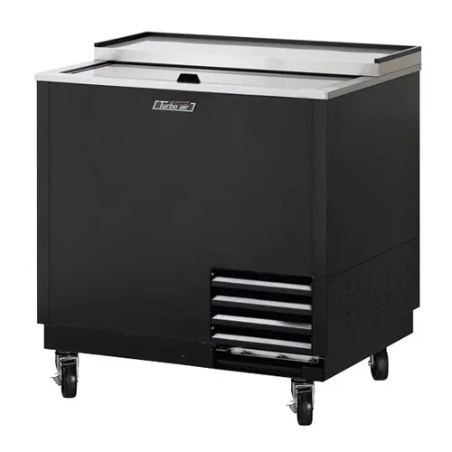 Turbo Air TBC-36SB-GF-N Underbar 1 Lid Black Vinyl Ext. Glass Chiller & Froster