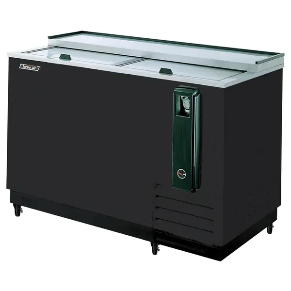 Turbo Air TBC-50SB-N6 Underbar 2 Lids Black Vinyl Ext. Bottle Cooler