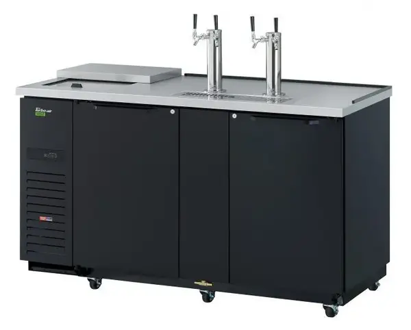 Turbo Air TCB-3SBD-N6, 69-inch Black Vinyl Underbar 3 Keg Club Top, Digital Type