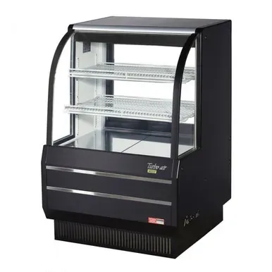 Turbo Air TCDD-36H-B-N, 36-Inch Curved Glass High Profile Refrigerated Bakery Case - 2 Shelves