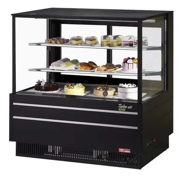 Turbo Air TCGB-48UF-B-N, 48-inch Glass Black Refrigerated Bakery Case