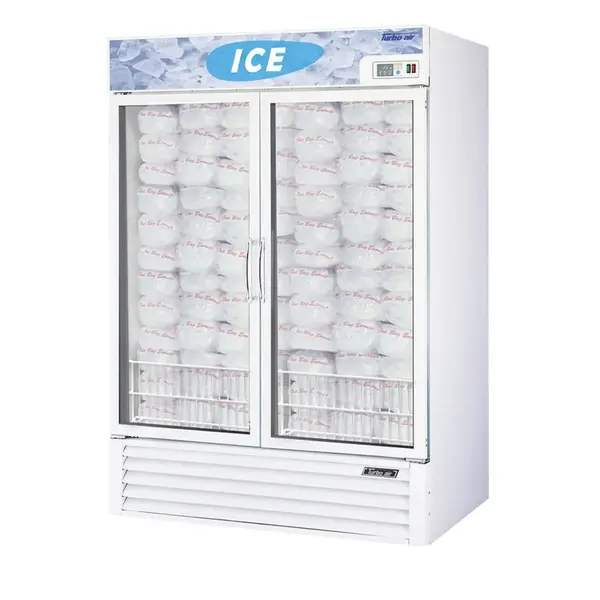 Turbo Air TGIM-49W-N 2 Glass Doors Swing Ice Merchandiser, White Cabinet