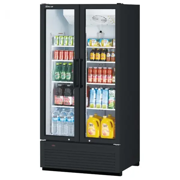 Turbo Air TGM-35DHB-N, 2 Swing Glass Doors Full Height Merchandiser, Black