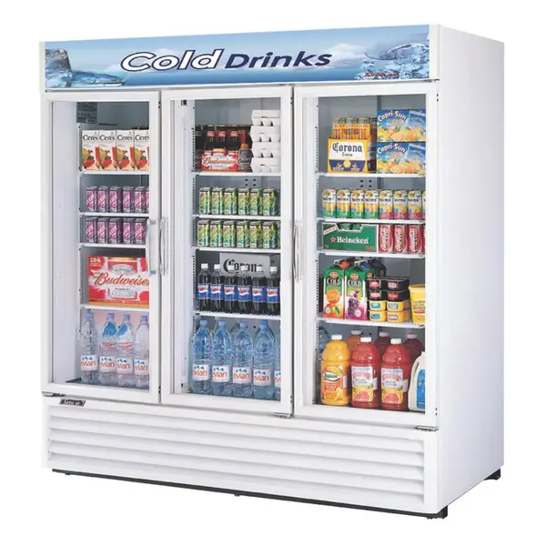 Turbo Air TGM-72RS-N Refrigerator 3 Doors Swing Glass Merchandiser, White Cabinet